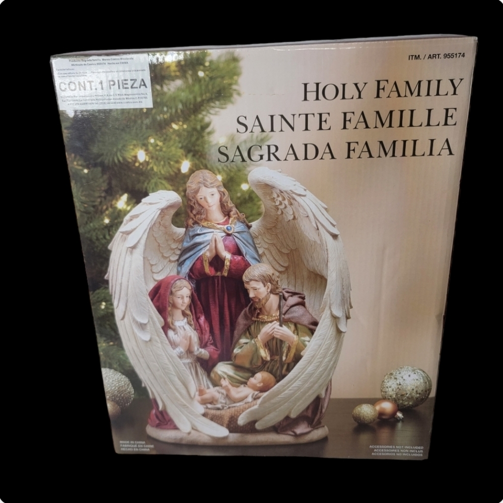 Enfolding Wings Nativity Figurine Angel Joseph Mary Baby Jesus christmas decor * - Picture 3 of 10